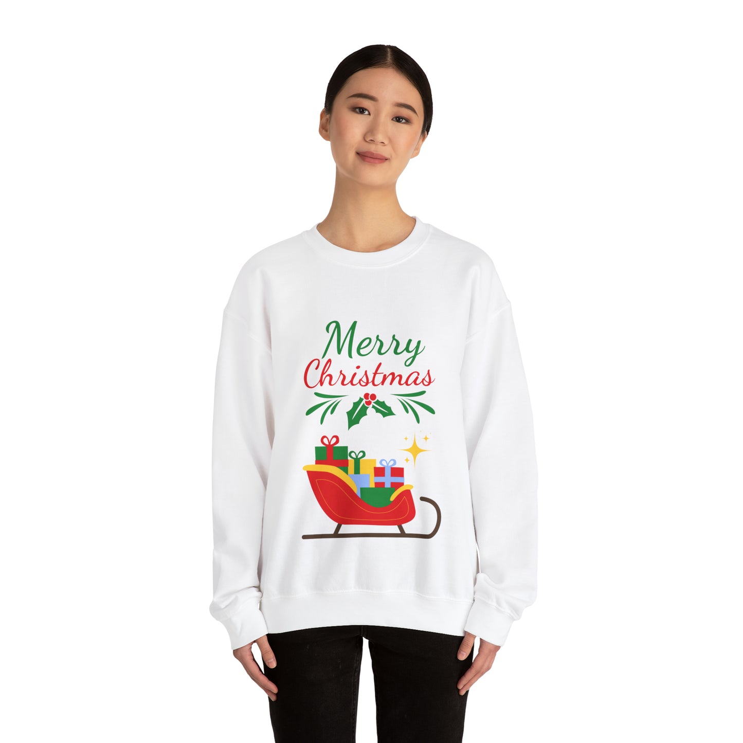 Sudadera unisex con cuello redondo Heavy Blend™ XMAS Santas Sleigh