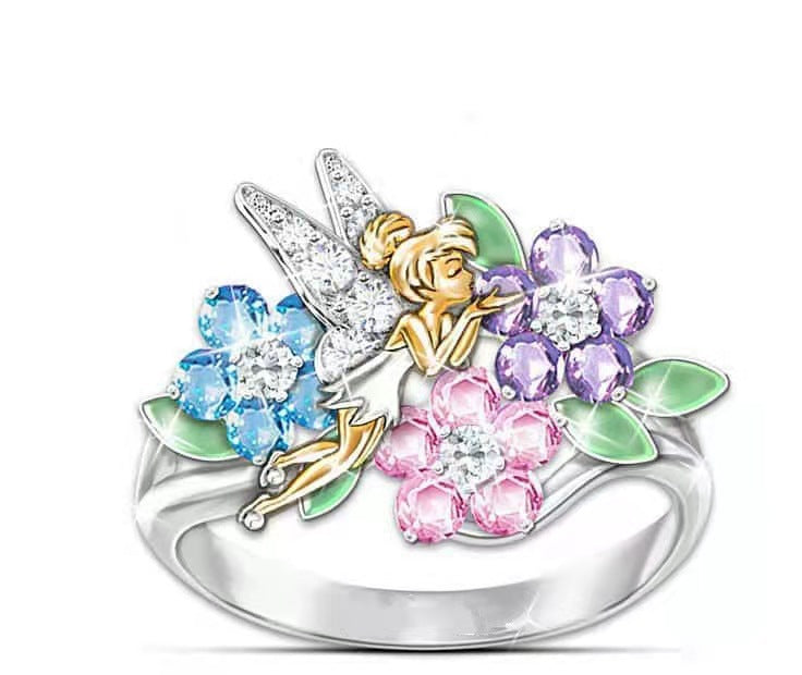 Fairy Angel Wings Epoxy Diamond Ring