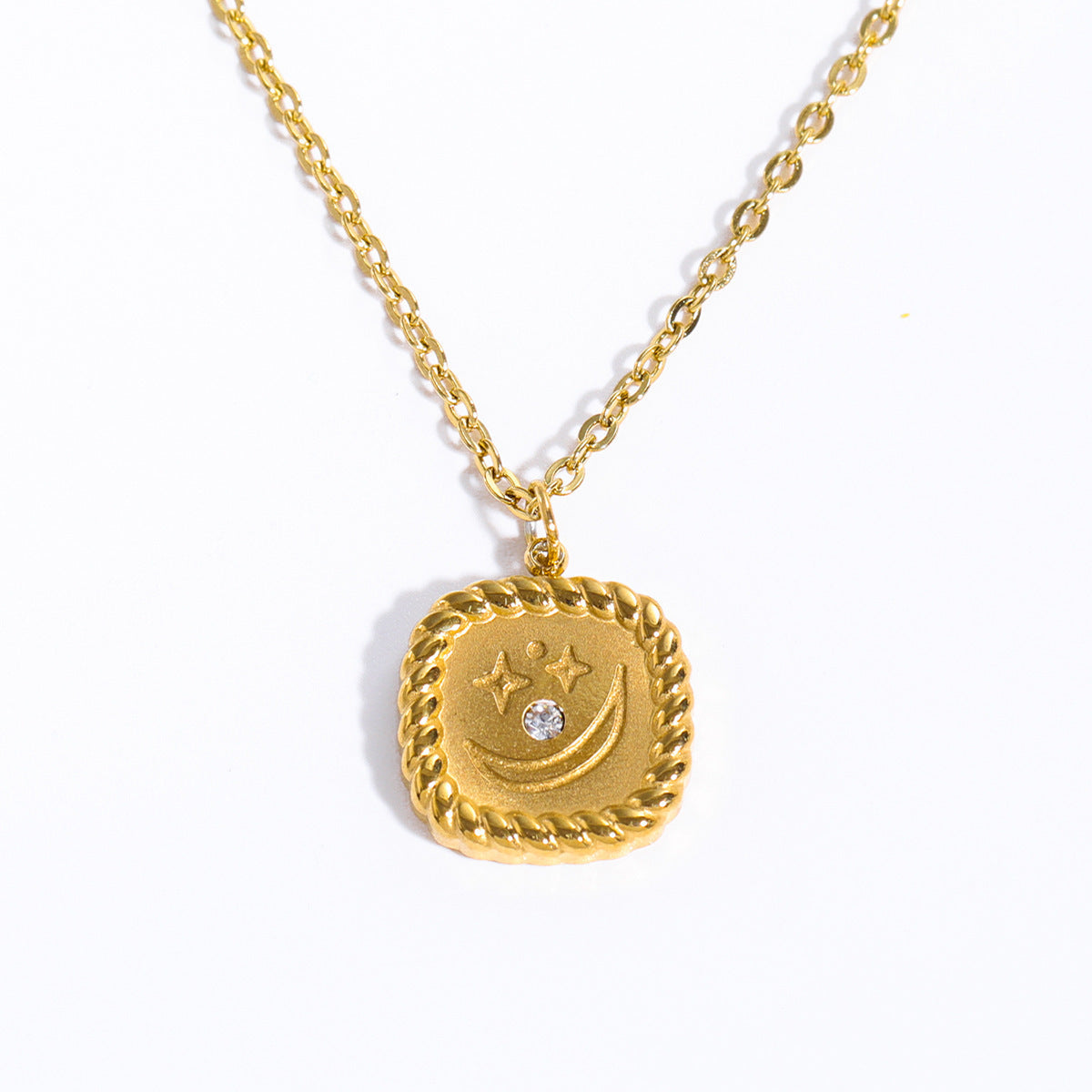 Hemp Tarot Necklace Lace Gold Coin Necklace