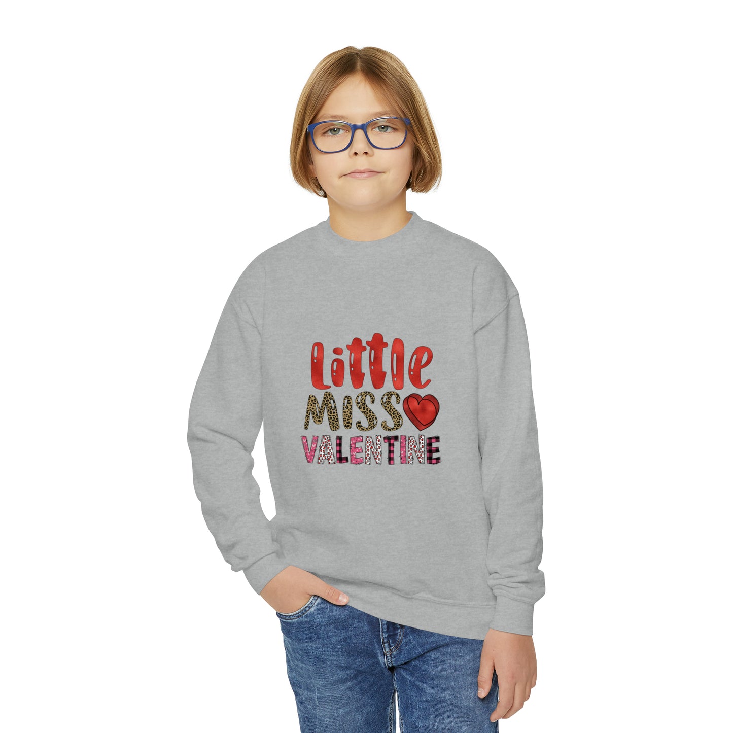Little Miss Valentine - Youth Crewneck Sweatshirt