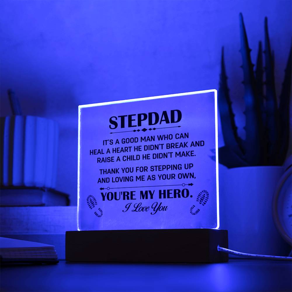 Acrylic Square Plaque - Heal A Heart Stepdad