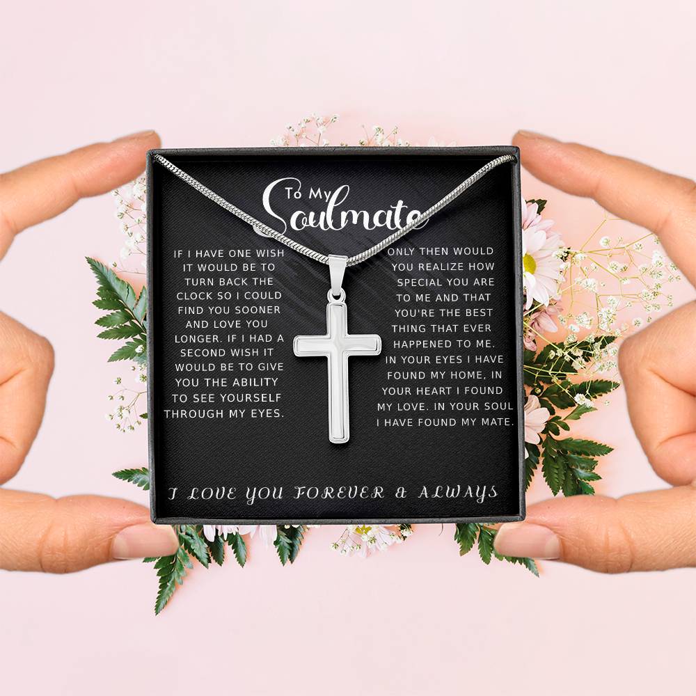 Couples Gifts Necklace, To My Soulmate Necklace Birthday Christmas, Unisex Necklace, Message Card and Gift Box,