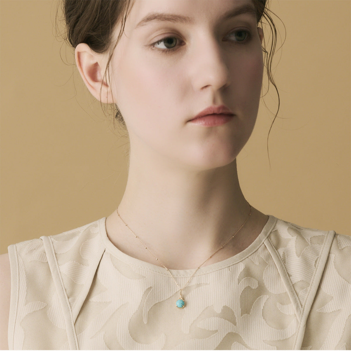 Exquisito conjunto de collar vintage de plata de ley 925 chapado en oro