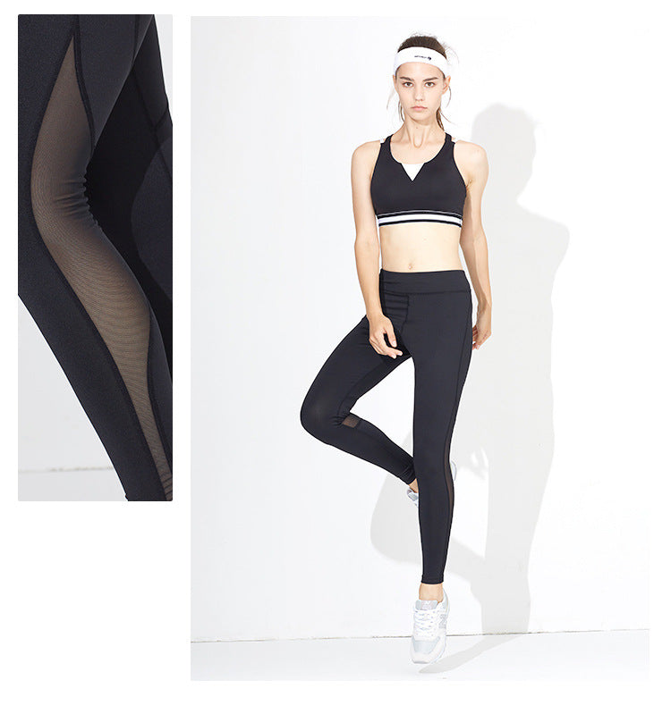 Pantalones de secado rápido Cintura alta Adelgazante Malla delgada