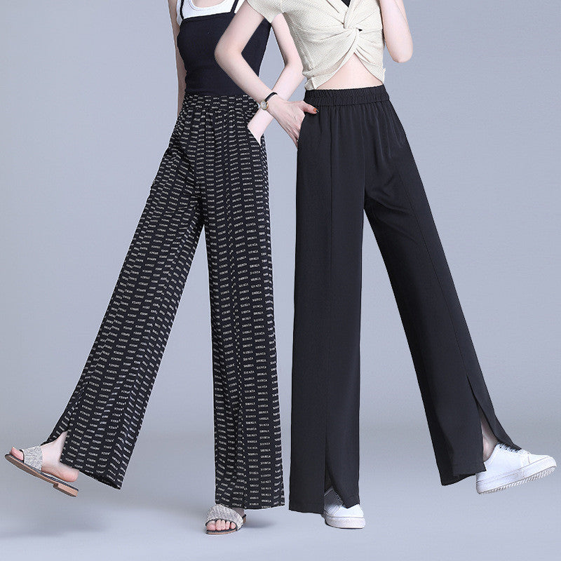 Pantalones casuales de pierna recta de talla grande, finos, sueltos, de moda, de verano