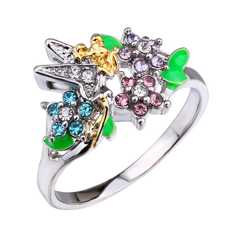 Fairy Angel Wings Epoxy Diamond Ring