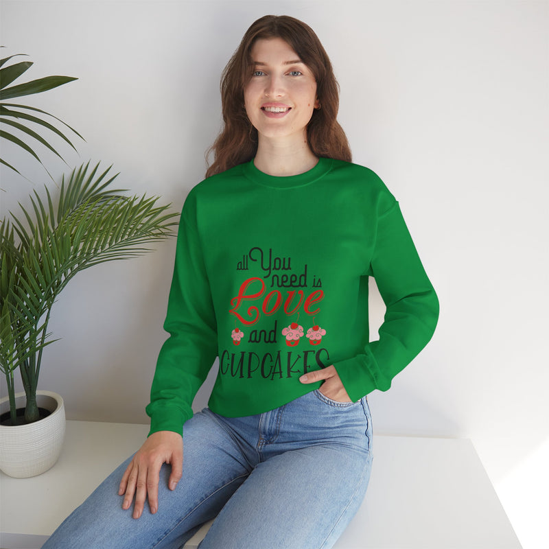 All You Need is Love and Cupcakes - Unisex Heavy Blend™ Crewneck Sweatshirt