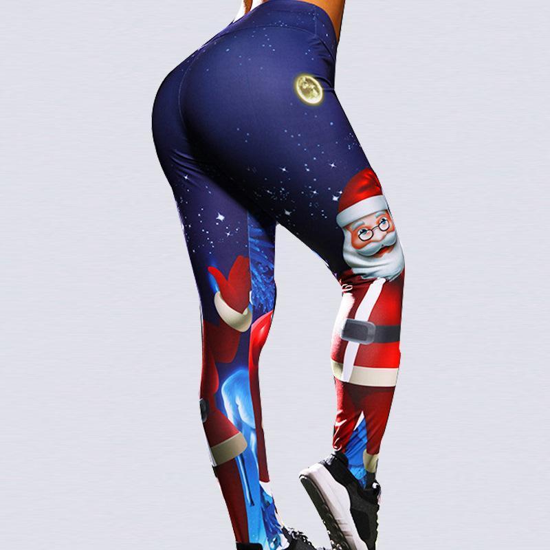Yoga Christmas Print Hip High Waist Fitness Yoga Pants