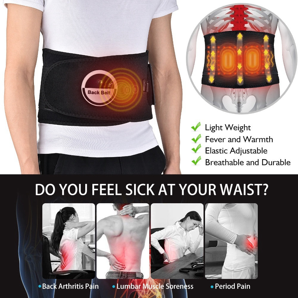 Red Light Heating Massage Belt Electric Heating Waist Supporter Lumbar Disc Massage Physical Therapy Band