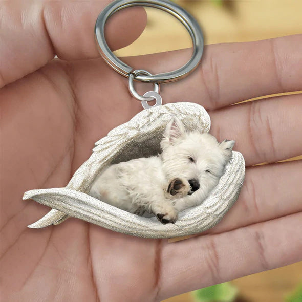 Llavero acrílico con forma de perro lindo de moda creativa