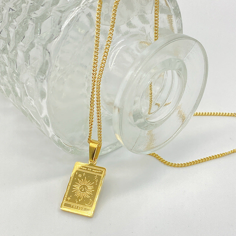 Tarot Pendant Necklace Stainless Steel