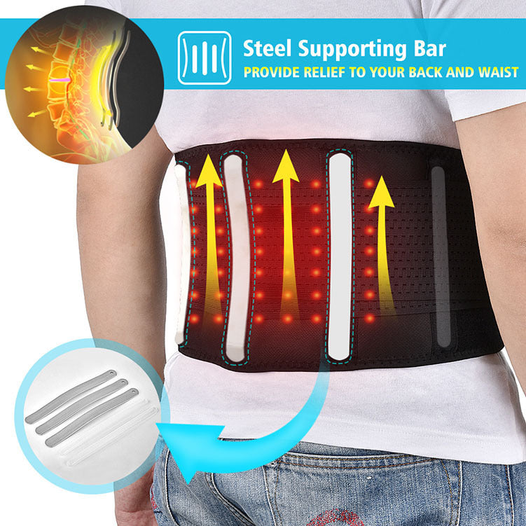 Red Light Heating Massage Belt Electric Heating Waist Supporter Lumbar Disc Massage Physical Therapy Band