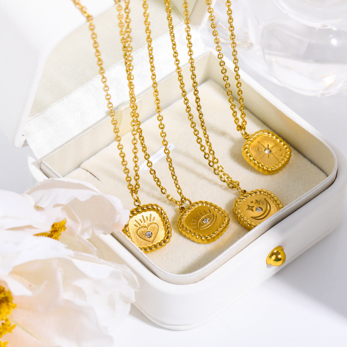 Hemp Tarot Necklace Lace Gold Coin Necklace