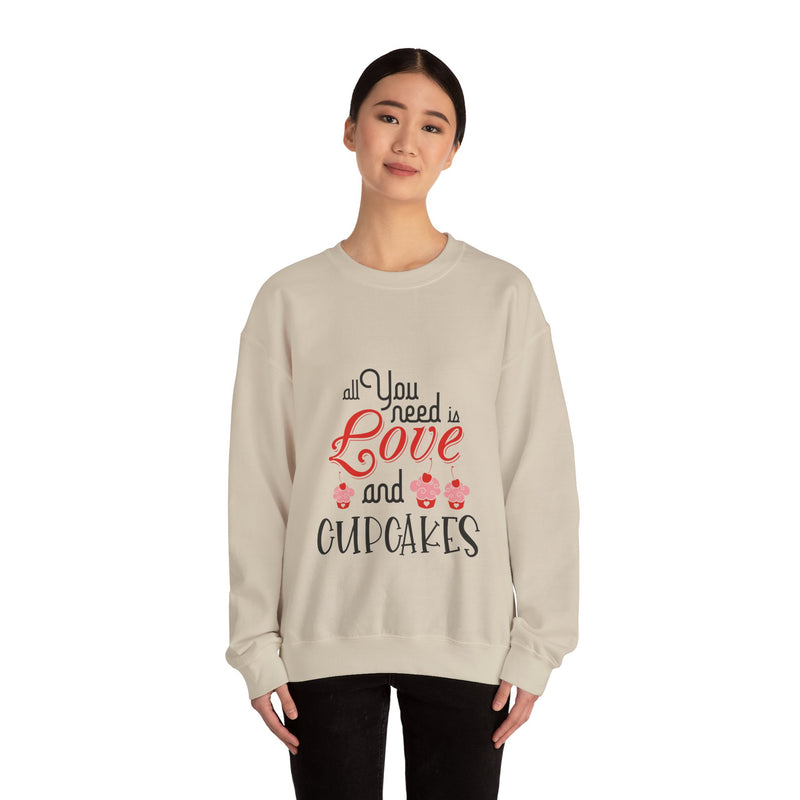 All You Need is Love and Cupcakes - Unisex Heavy Blend™ Crewneck Sweatshirt