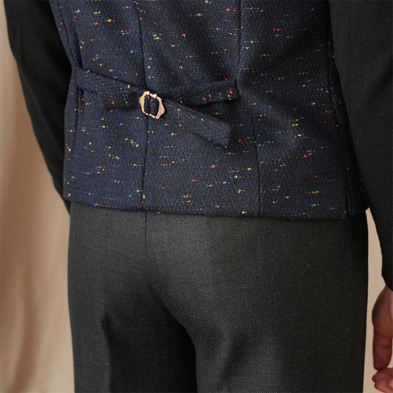 Vintage Double Breasted Wool Colored Dot Vest