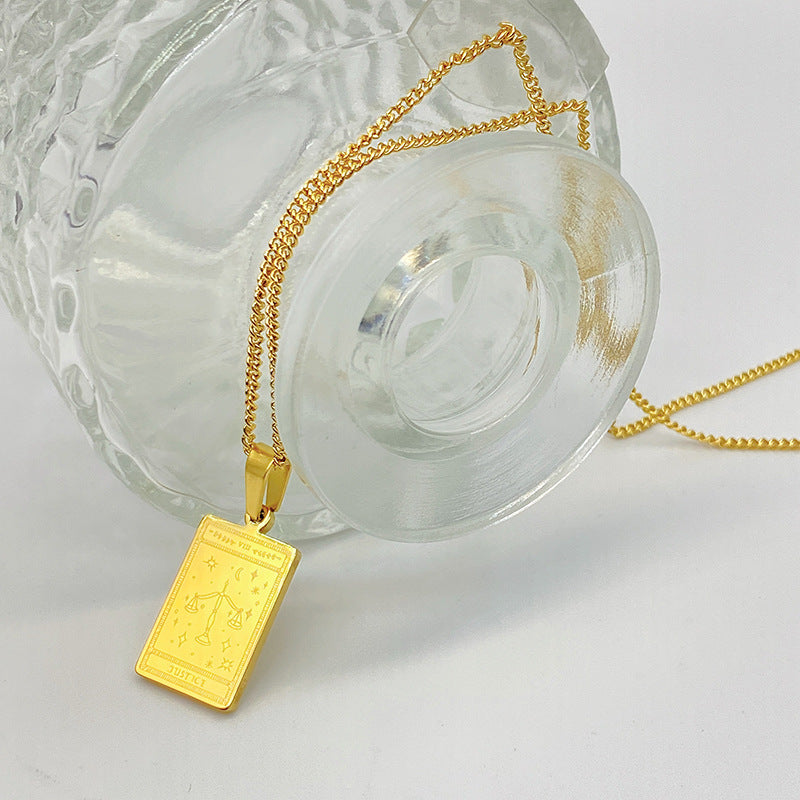 Tarot Pendant Necklace Stainless Steel