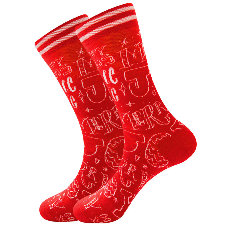 Fashion Christmas 12 Color Elk Santa Snow Socks