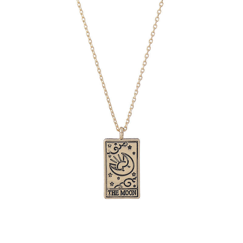 Collar colgante de tarot Vintage Tarot Cadena de clavícula Oro Plata