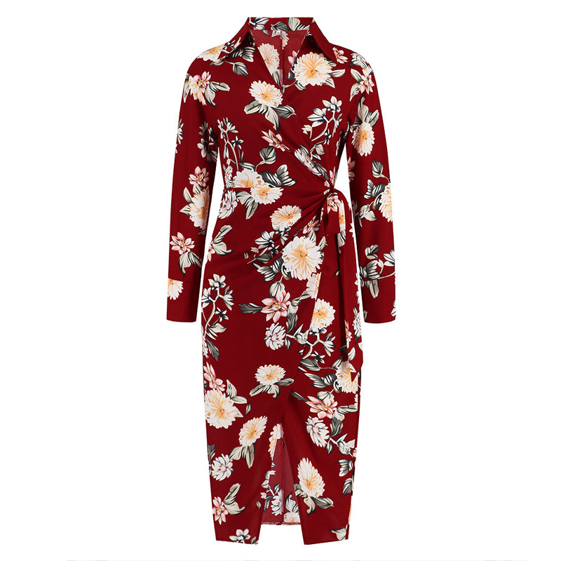 Vestido ajustado con abertura y temperamento para mujer