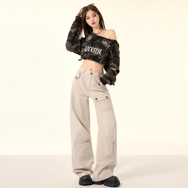 Design Skinny Wide Leg High Waist Jeans