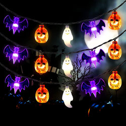 Luces Coloridas Cadena Decoración Halloween Araña Murciélago Fantasma