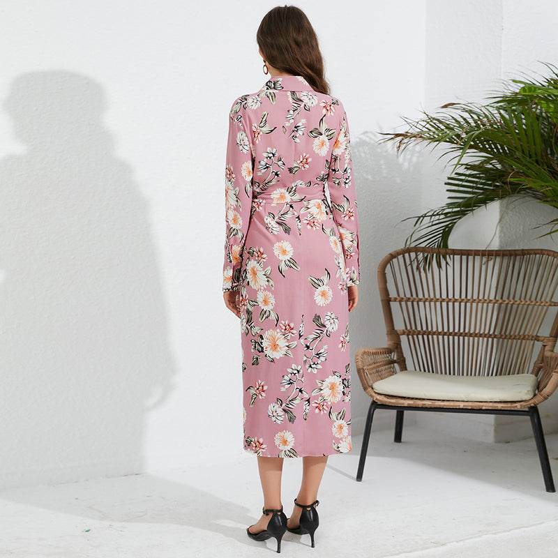 Vestido ajustado con abertura y temperamento para mujer