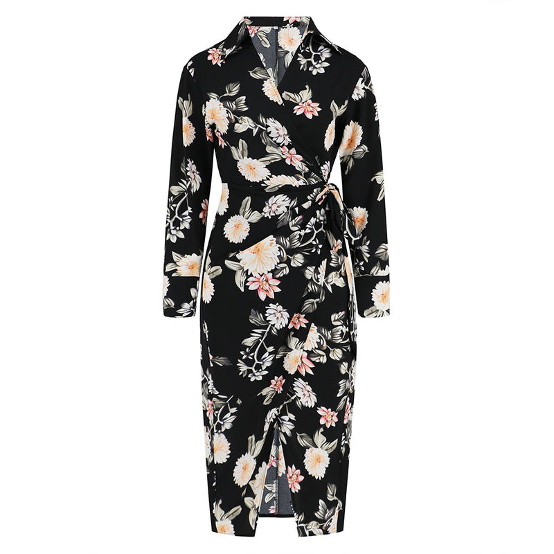 Vestido ajustado con abertura y temperamento para mujer