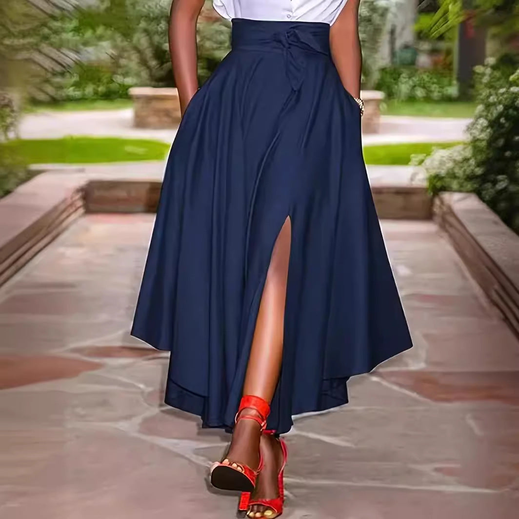 Casual Women's Midi Skirt Ruffled Skirt