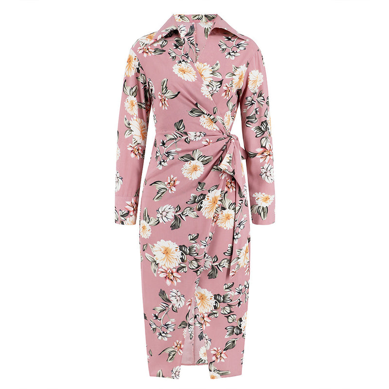 Vestido ajustado con abertura y temperamento para mujer