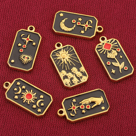 Stainless Steel Rectangular Tarot Star Pendant