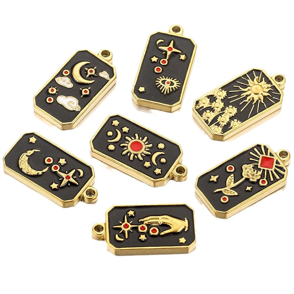 Stainless Steel Rectangular Tarot Star Pendant