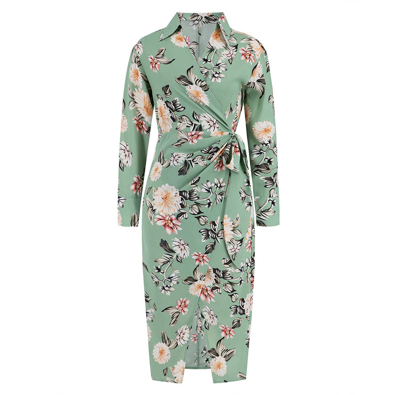 Vestido ajustado con abertura y temperamento para mujer