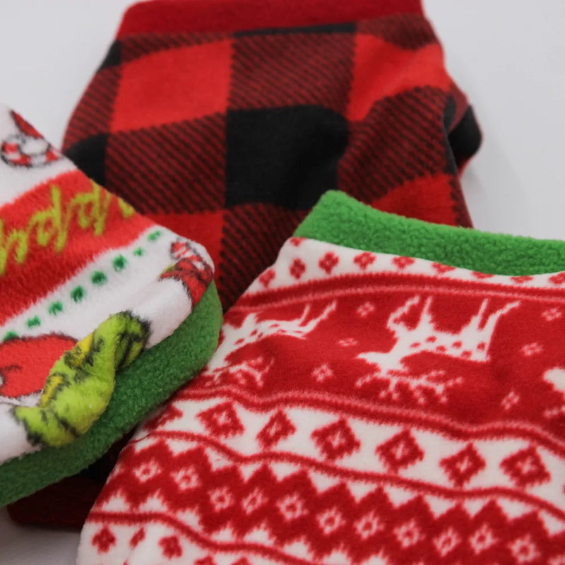 Warm Dog Christmas Sweater Fleece Dog Hoodies Puppy Shirt Winter Dog Clothes for Small Dogs Cold Weather Outfits York Sweatshirt