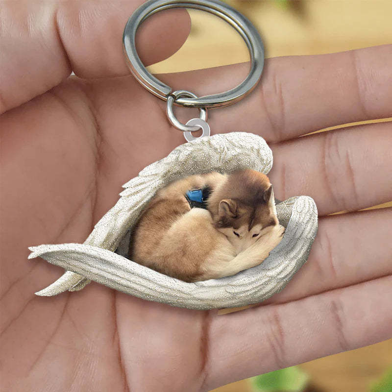 Llavero acrílico con forma de perro lindo de moda creativa
