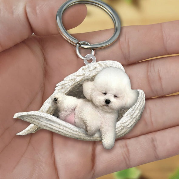 Llavero acrílico con forma de perro lindo de moda creativa