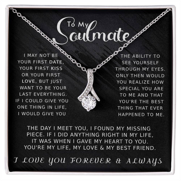 To My Soulmate Necklace, Christmas Gift For Her, Girlfriend Necklace From Boyfriend, Wife Birthday Gifts From Husband