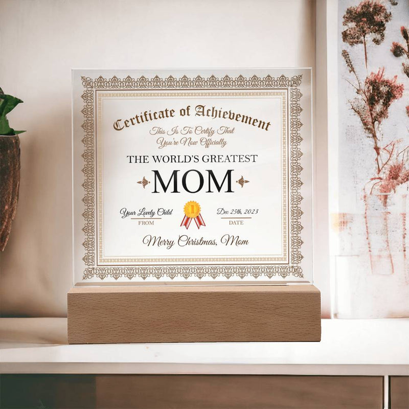 Placa cuadrada acrílica - La mamá más grande del mundo