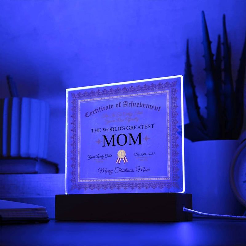 Placa cuadrada acrílica - La mamá más grande del mundo