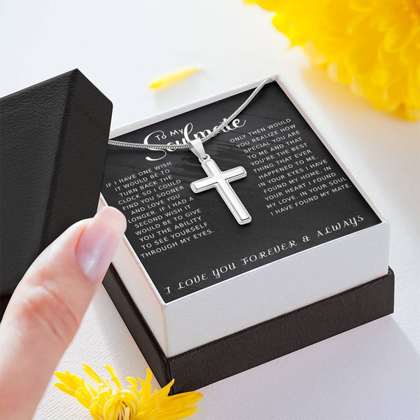Couples Gifts Necklace, To My Soulmate Necklace Birthday Christmas, Unisex Necklace, Message Card and Gift Box,