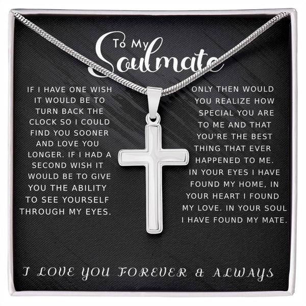 Couples Gifts Necklace, To My Soulmate Necklace Birthday Christmas, Unisex Necklace, Message Card and Gift Box,