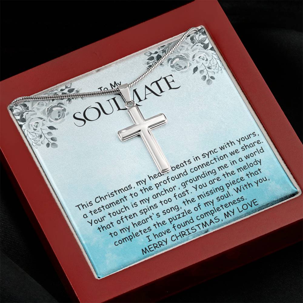 Stainless Cross Necklace - Heart Beats With Yours Soulmate
