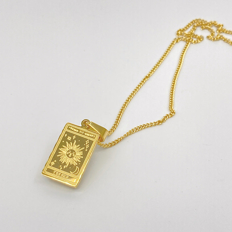 Tarot Pendant Necklace Stainless Steel
