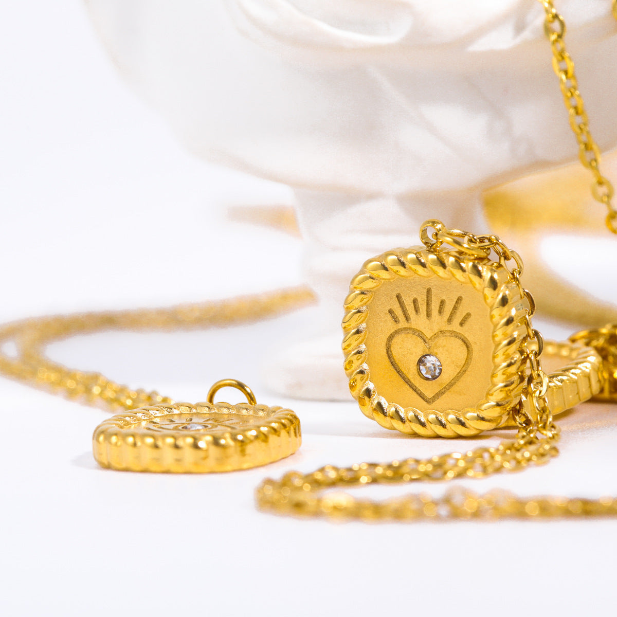 Hemp Tarot Necklace Lace Gold Coin Necklace