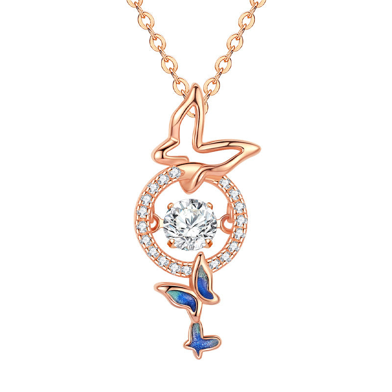 Women's Fashion Sterling Silver Butterfly Effect Necklace