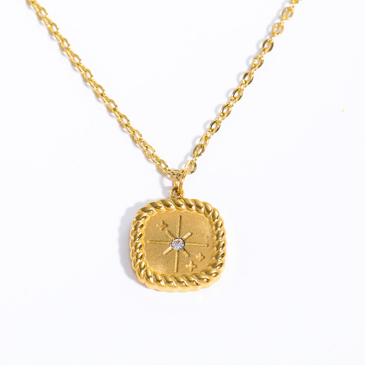 Hemp Tarot Necklace Lace Gold Coin Necklace