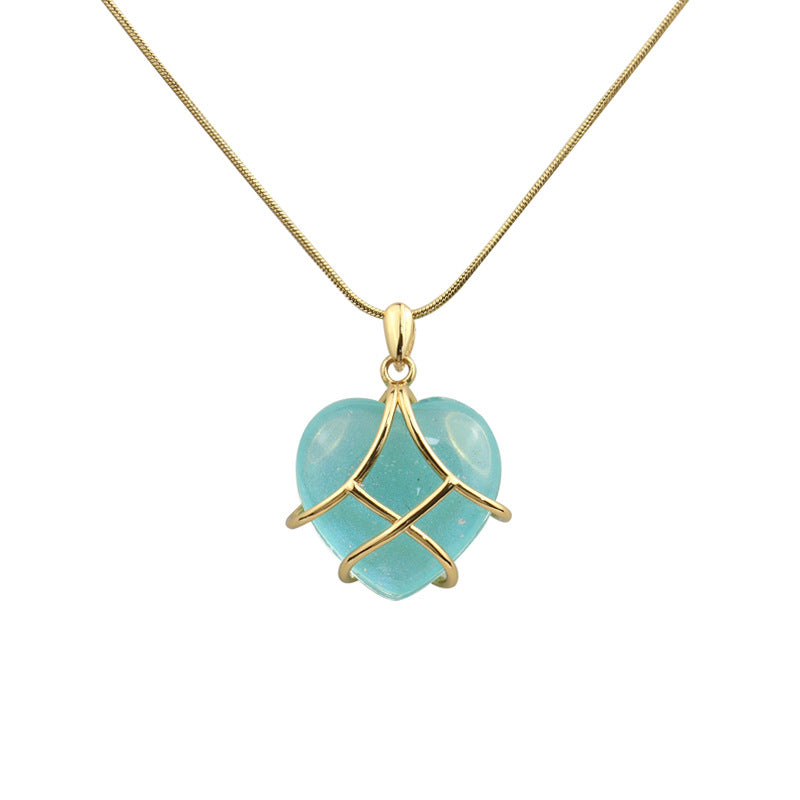 Ins Style Love Stone Necklace Girls' Creative Personality All-match Clavicle Chain