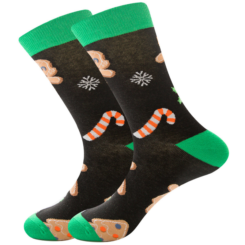 Fashion Christmas 12 Color Elk Santa Snow Socks